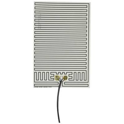 'Electrical sensor plate with parallel-running circuit tracks, two terminal connectors and cable for electronic applications.'
