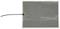 'The image depicts a rectangular heating pad with silver stripes, connected to a black cable, designed for even heat distribution.'