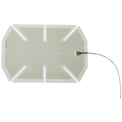 A rectangular receiver with fine circuit tracks and a cable on the right side. Used for wireless signal transmission.
