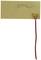 Rectangular heating pad with red wires, sand-coloured circuit traces on a yellow background, inscribed with 'Thermostahl' and dimensions.