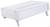 A white, rectangular plastic container with ventilation slots on a table, supported by four small legs.