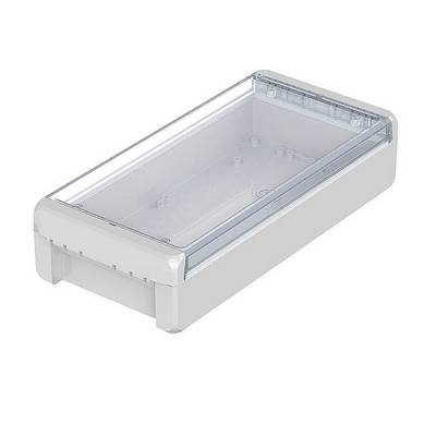 A rectangular, transparent plastic casing with a removable cover and rounded edges.