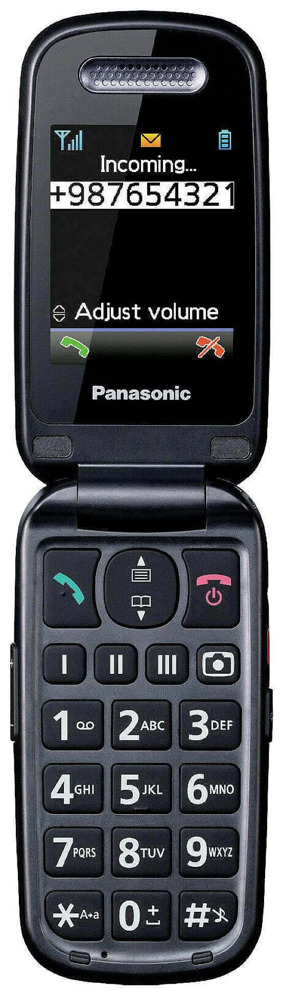Panasonic KX-TU456 Big button flip top mobile phone Shockproof Red ...