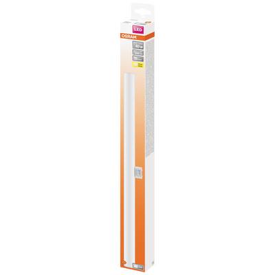 OSRAM LED fluorescent tube, 40W, in its packaging. The packaging is orange and white and provides technical details about the lamp.