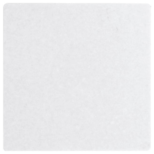 A plain, white ceramic tile in a square shape – smooth and without visible texture.