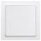 A white light switch on a white wall, ready to turn the lights on or off, without any visible decorations or markings.