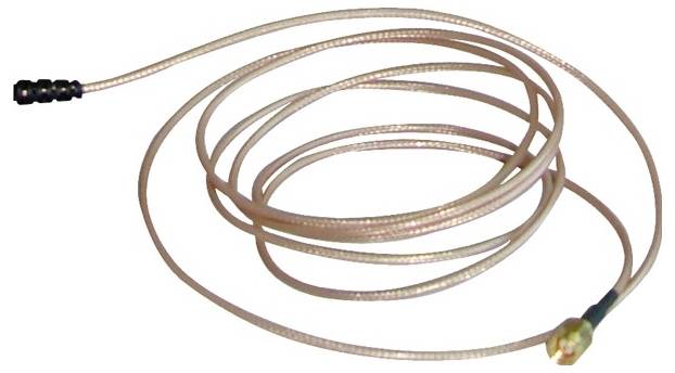 A long, thin cable with connectors at both ends. It could be a technical accessory or connecting cable.