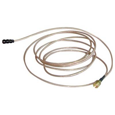 A long, thin coaxial cable with connectors at both ends is shown coiled up. Suitable for high-frequency connections.