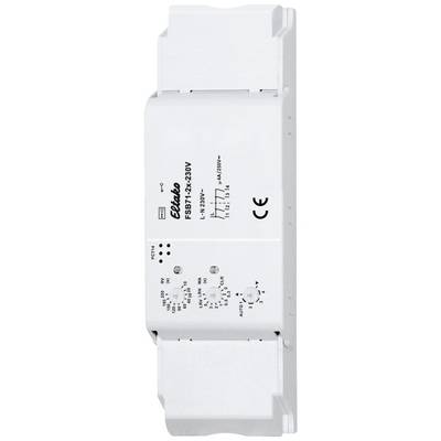 A white, rectangular electrical device with control elements and diagrams on the front, labelled as 'Eltako FSB71-230V'.