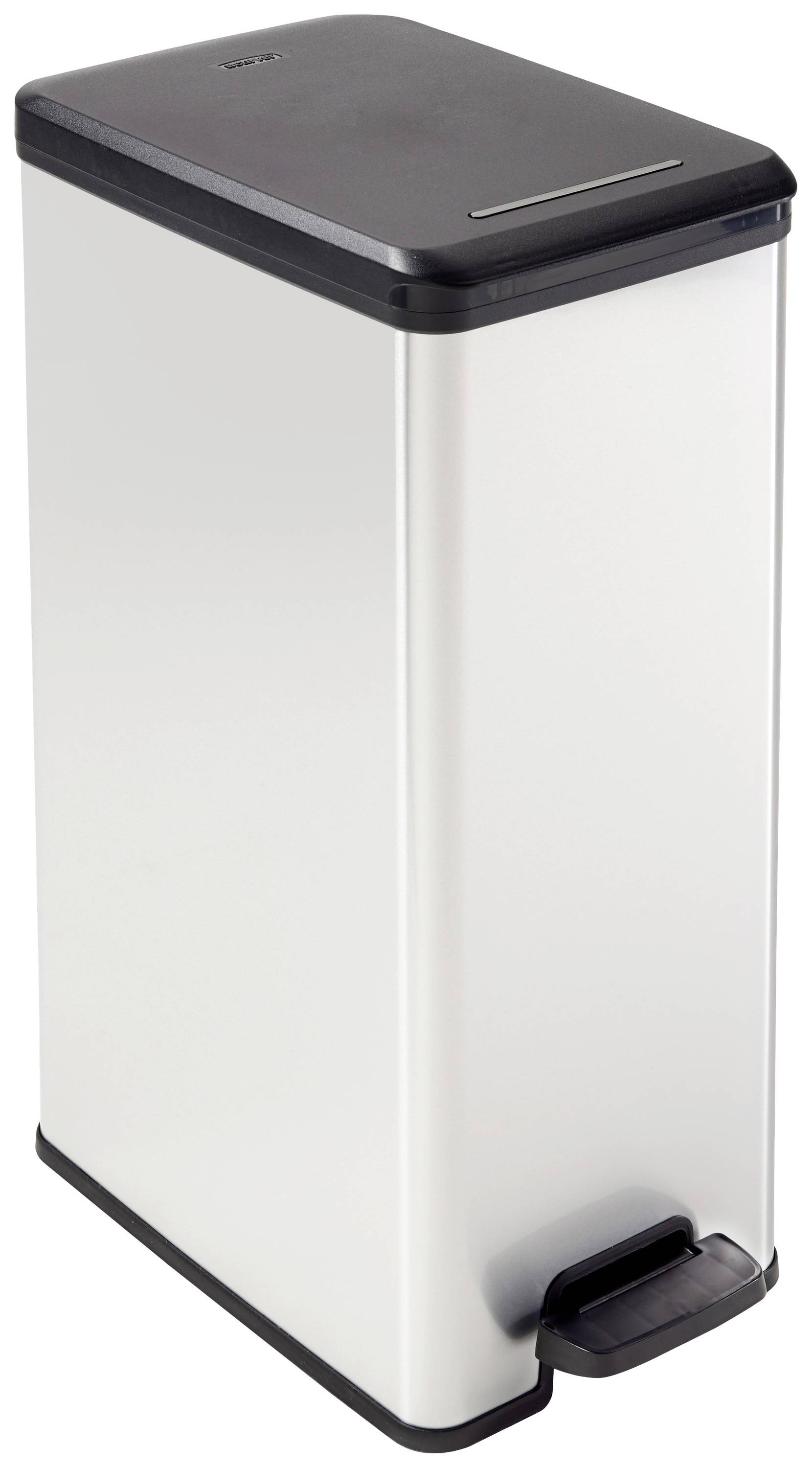 Curver DECO Bin 240640 Garbage bin 40 l (W x H x D) 250 x 610 x 420 mm Silver, Black 1 pc(s)