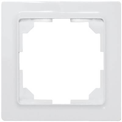 White square plastic frame cover for light switches or sockets, with a central cutout.