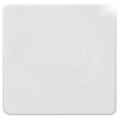 A blank, white square with rounded corners on a slightly glossy background.