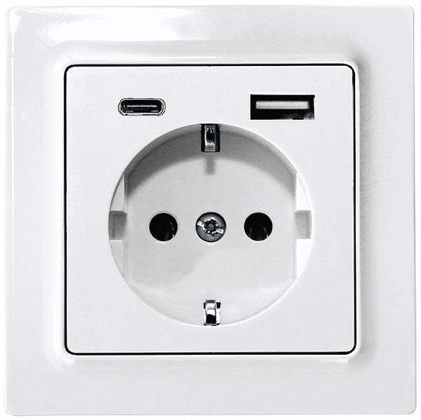 DSS55E+USBA+C-wg Eltako Socket Flush mount, Screw fastening