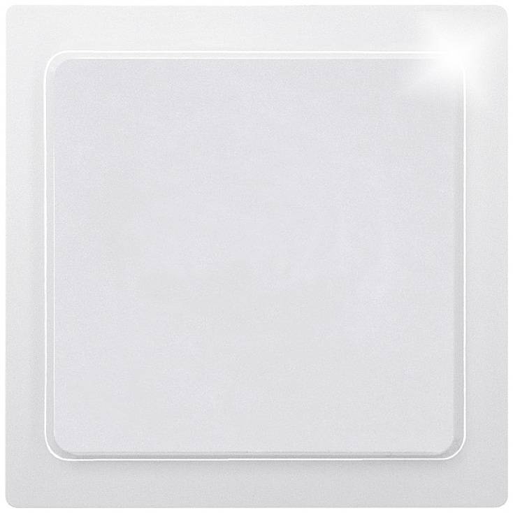A simple white light switch with a square design.