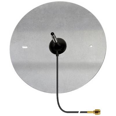 Round metal plate with central sensor and extended cable with plug, possibly part of a temperature measurement system.