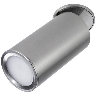 A cylindrical, silver LED spotlight with a matte finish, suitable for wall or ceiling mounting in interior spaces.