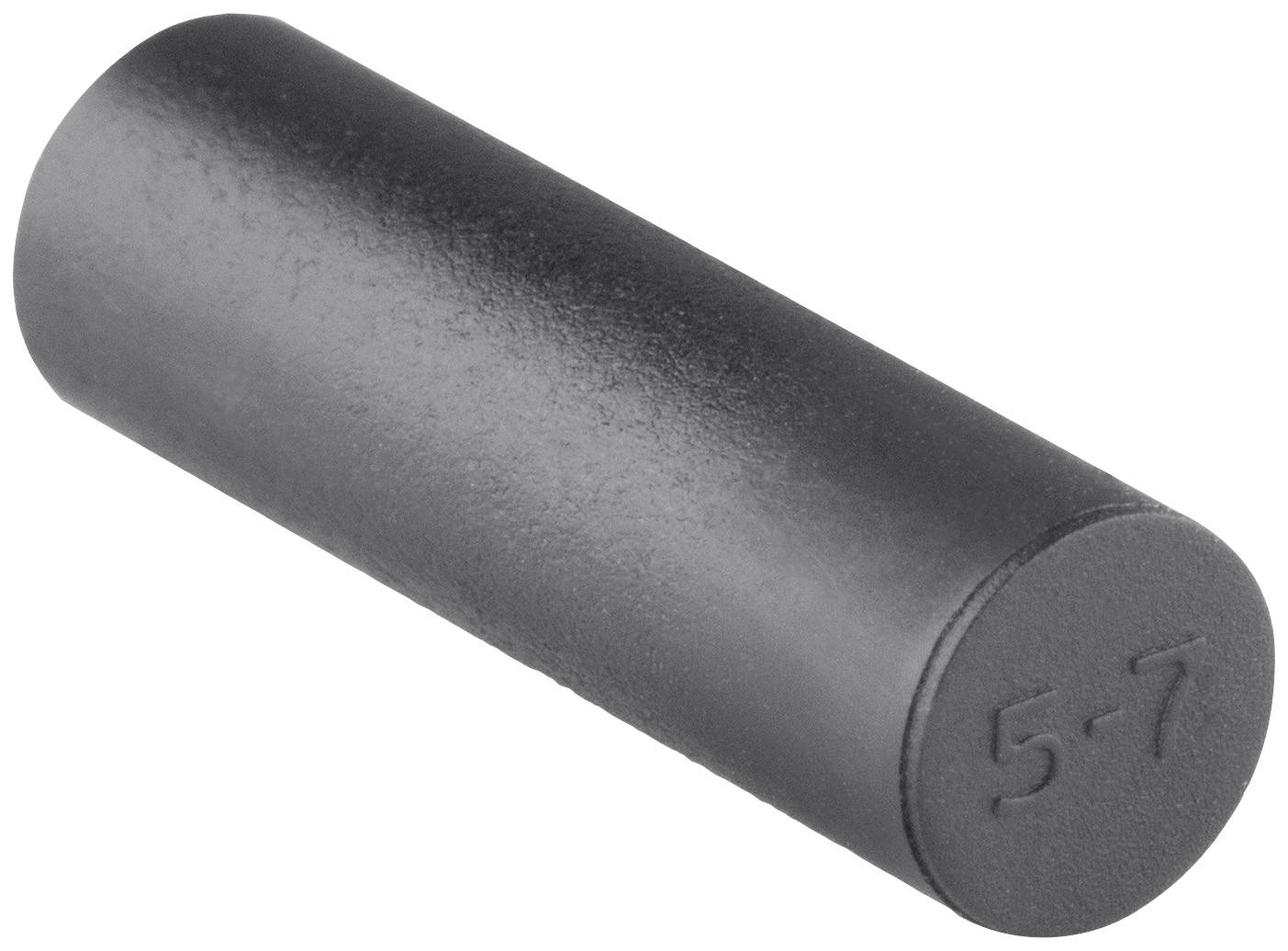 A black cylindrical rod with the inscription '5-7' on one end.
