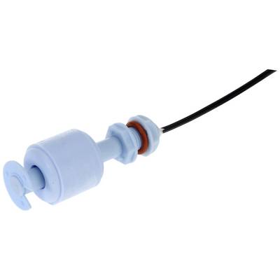 A blue float switch with cable, used for liquid level measurement.