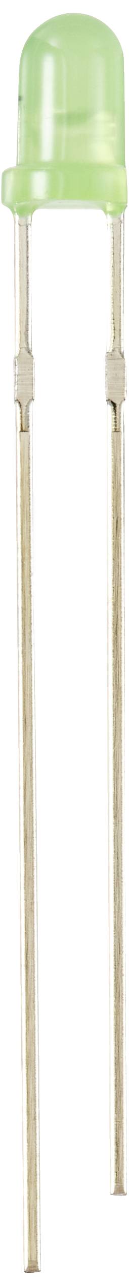 Green LED with two long wire leads.