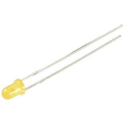 A yellow LED with two metal connections.