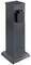 Black, rectangular socket column for outdoor use. Equipped with protective cover. Suitable for use in the garden.