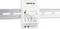 A white power supply unit for DIN rail mounting with specifications 'INPUT: 100-240V, OUTPUT: 24.0V, 5.0A' printed on it.