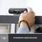 A hand lifts the privacy cover of a mounted webcam to reveal it. Underneath reads 'Integrated Privacy Cover'.