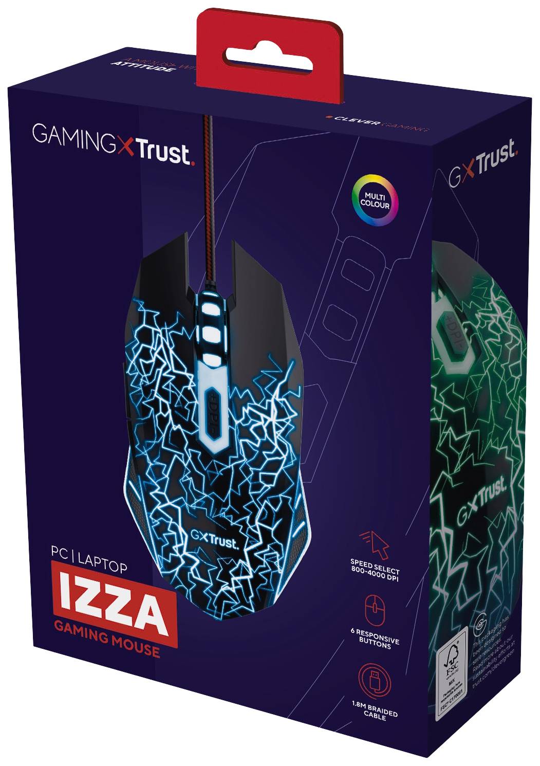 Trust GXT105X IZZA Gaming mouse Corded Optical Black 6 Buttons 4000 dpi ...