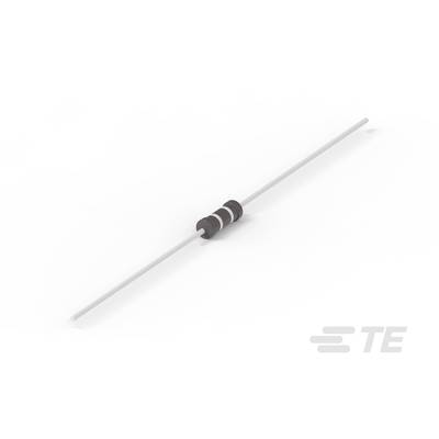 Two-pole Zener diode with brown body, two axial lead wires, horizontal orientation, on white background.