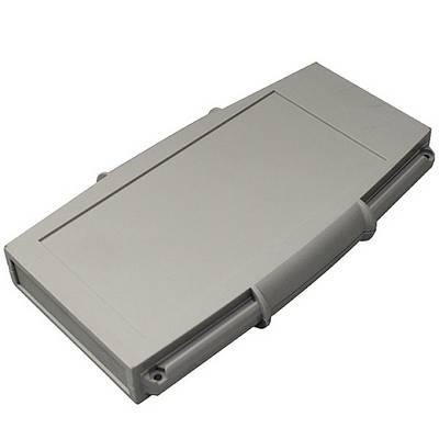 A grey, rectangular plastic casing with rounded edges.