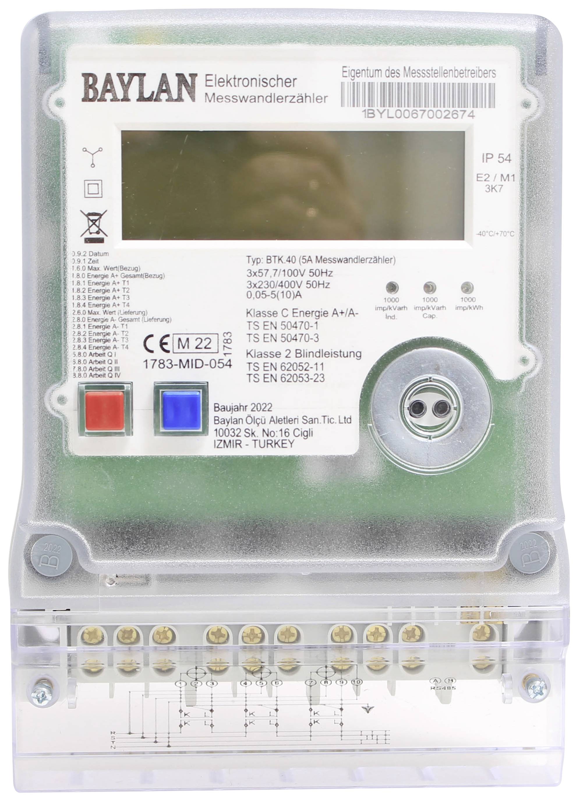 Counttec Btk40 Electricity Meter 3 Phase Digital 1 Pcs 7139