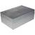 Rectangular, grey metal enclosure with a removable lid, suitable for use in electronic applications and projects.