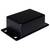Black rectangular plastic box with flange, suitable for electronic components or smaller device enclosures.
