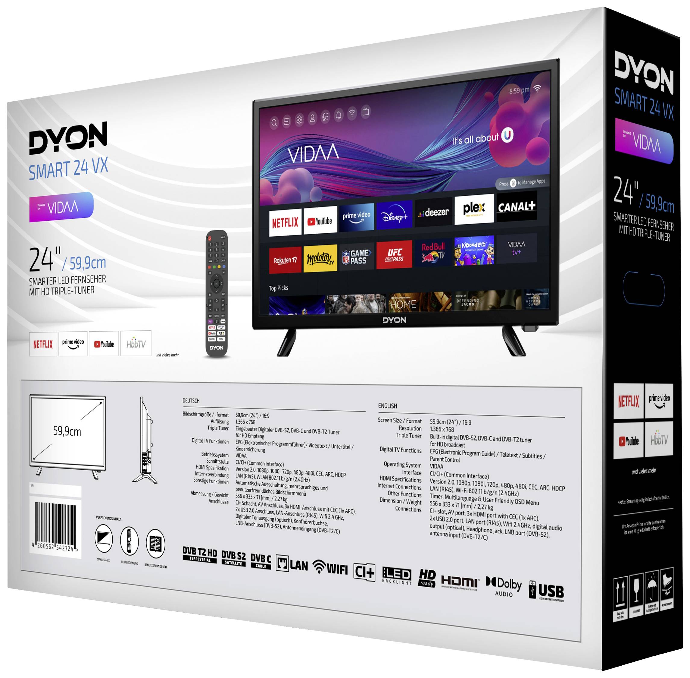 Buy Dyon SMART 24 VX LED TV 60 cm 24 inch EEC F (A - G) DVB
