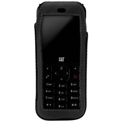 A robust mobile phone in a black case with a keypad, suitable for use in demanding environments.