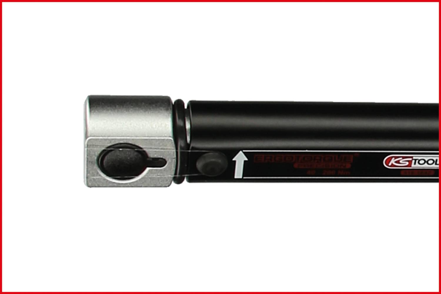 Black ratchet extension with silver connecting adapter, arrow indicating direction, 'KS Tools' brand visible.