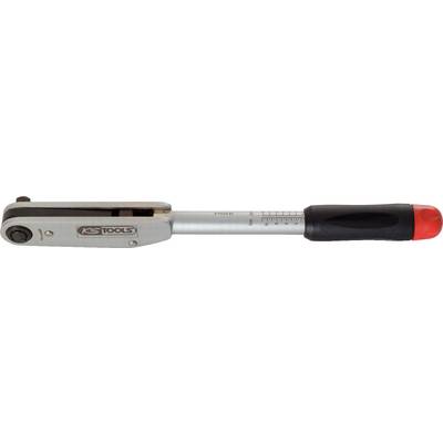 Torque wrench by KS Tools with a black handle and a red cap, scale on the shaft for torque adjustment.