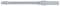 Silver torque wrench with scale on the side, used for precise torque measurement in mechanical applications.