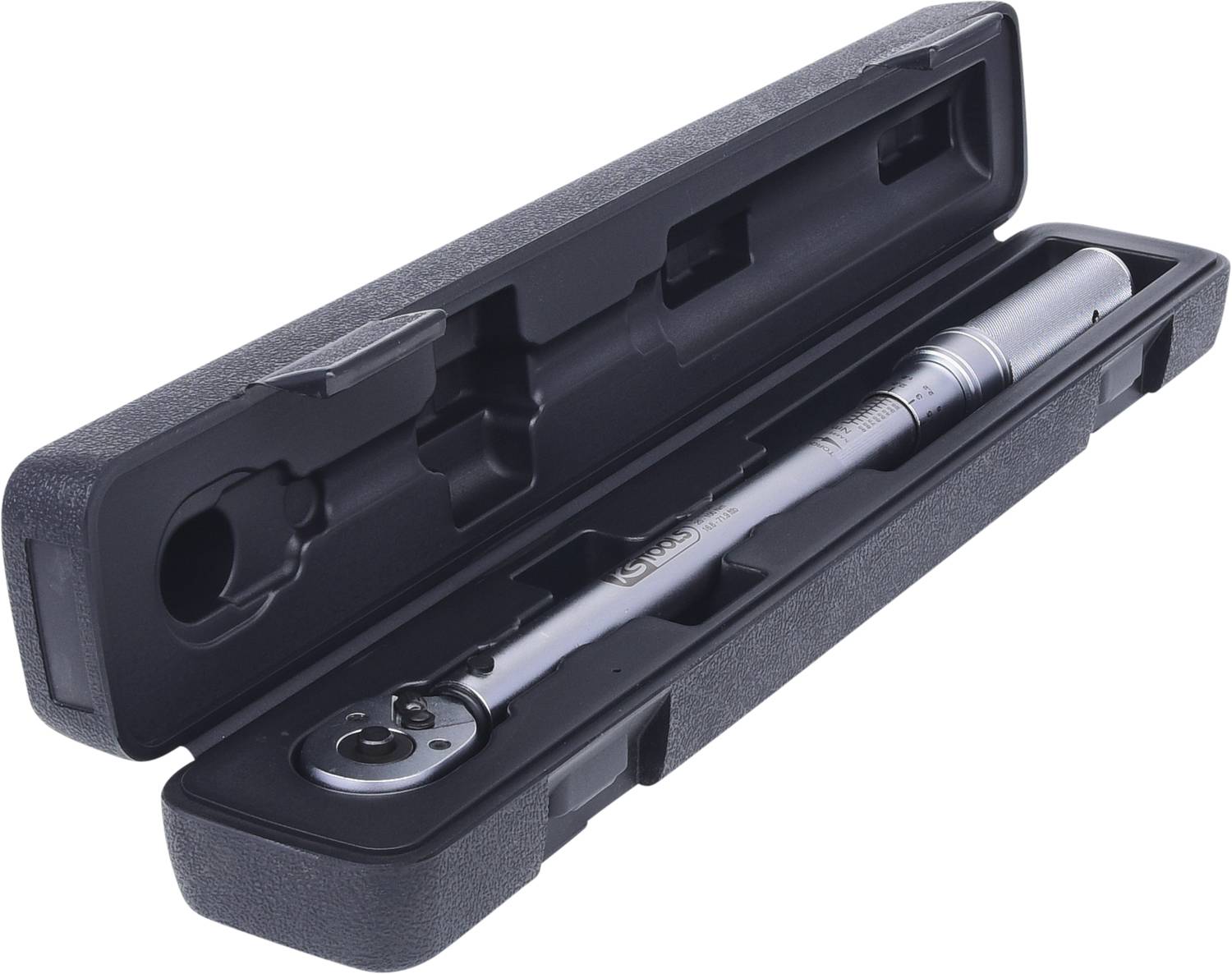 Torque wrench in black carry case.
