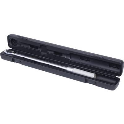 'Torque wrench in a black plastic case, opened, showing the tool in its holder.'