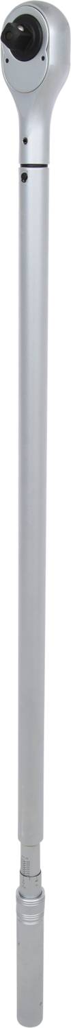 Silver torque wrench with long handle, suitable for precise screw fastenings in mechanical or technical applications.