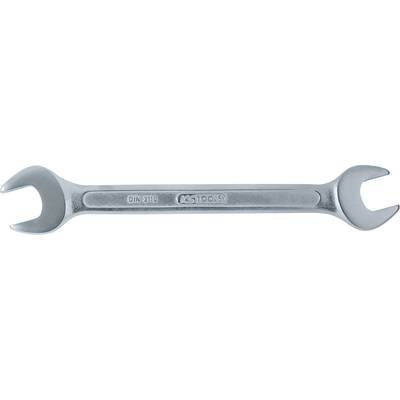 A silver, double-sided adjustable spanner with an open-end design, suitable for various screw sizes.