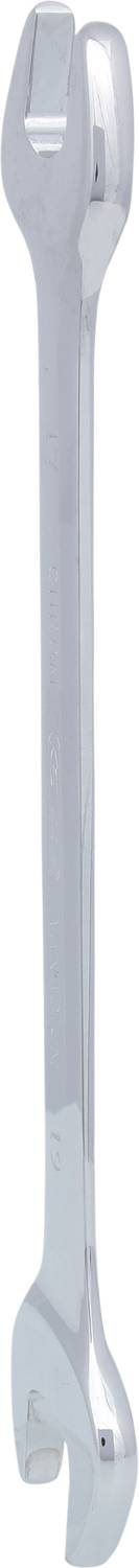 A silver, adjustable spanner with an open jaw, suitable for tightening and loosening bolts and nuts.