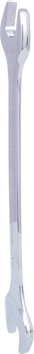 A silver metal tyre lever for removing bicycle tyres.