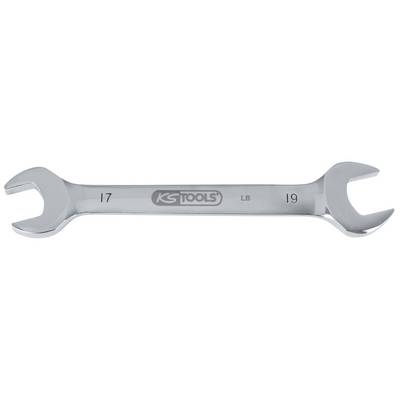 A silver combination spanner with sizes 17 and 19, marked with 'KS TOOLS'. The spanner is manufactured from metal.