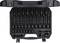 'A black tool case with 43 socket wrenches in various sizes, arranged in foam inserts.'