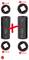 Two fasteners, one with '19.5 mm' and '18.5 mm', the other with '21.5 mm' and '20.5 mm'. Plus signs in between, red labels.