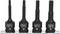Four black internal hexalobular bit socket wrenches (H5, H6, H8, H10) by KS Tools on a holding rail.