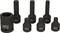 'Set of seven black multi-tooth nuts from KS Tools, suitable for specialised screw removal. Varied in sizes and shapes.'
