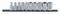 Ten socket wrenches in various sizes aligned on a metal rail, used for mechanical work.